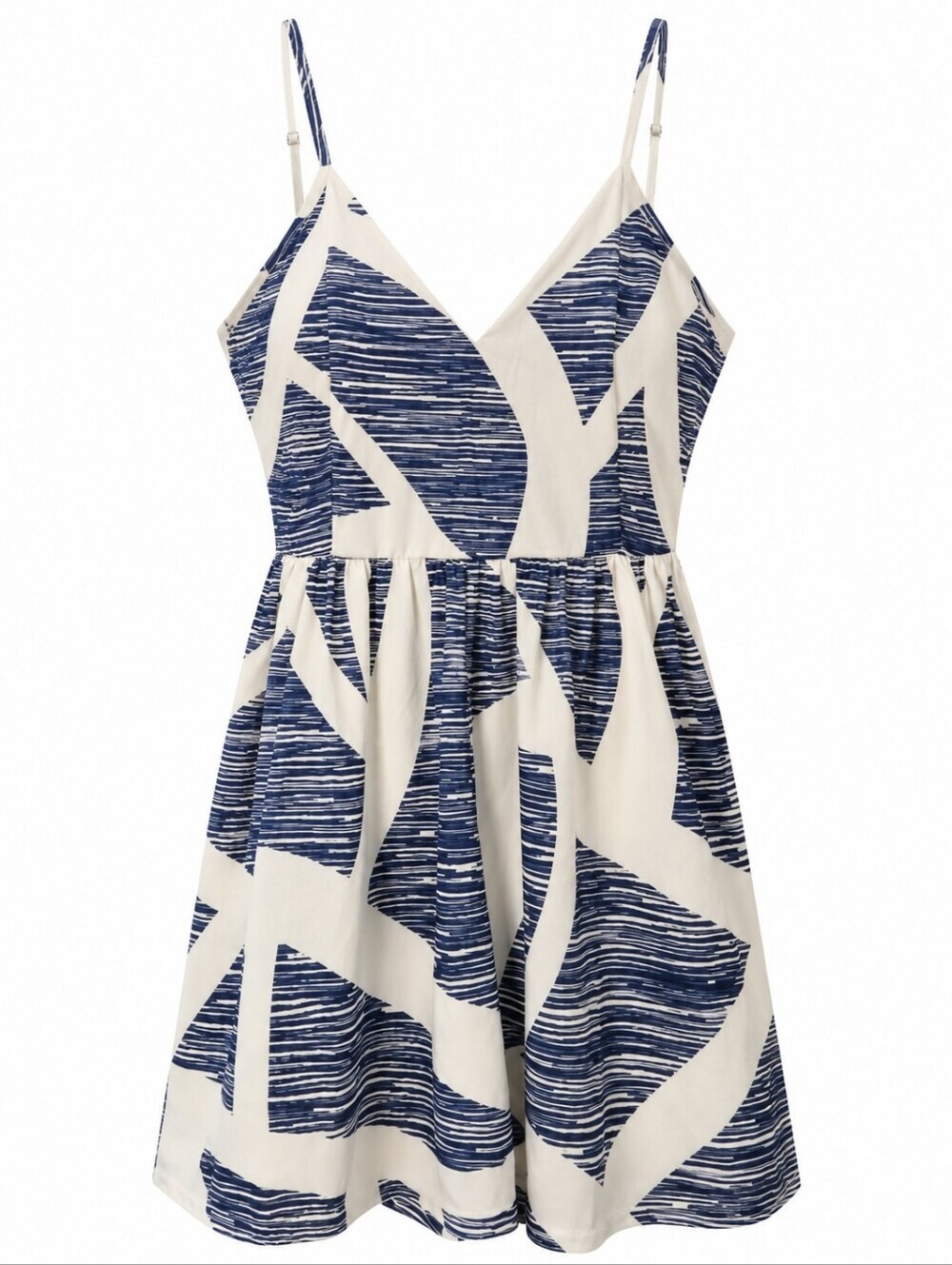 Blue & White Abstract Print Romper